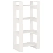 Vidaxl Knjižna omara/pregrada bela 60x35x125 cm trden les