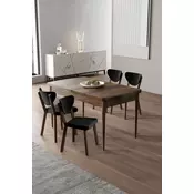 HANAH HOME Rasklopivi trpezarijski sto i stolice (5 delova) Exve Baroque Black