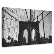 shumee Platno s tiskom Arhitektura Brooklynski most 90x60 Črno-belo ZDA