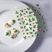 BOŽIČNE 3D nalepke za nohte Samolepilni stožci Vzorci