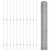 vidaXL Stebri za ograje 10 kosov U-kanal 120 cm galvanizirano jeklo