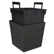 ProGarden Cvetlični lonec z ovijalnim kvadratom 24 cm črn KO-Y89300420