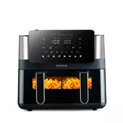 PRIXTON PRIXTON Cvrtnik na Vroči Zrak brez olja Cook Organics Dual 8 L, Dvojni Predel, Prozorno Okence, Zaslon na Dotik, Delilna Pregrada, (5000182486)