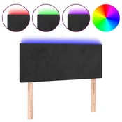 Vidaxl LED posteljno vzglavje črno 80x5x78/88 cm žamet