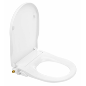 Deska za bide v obliki črke D CLEAN STAR - Bela - 24 - Polipropilen - SOFT CLOSE - Sapho - 370x500x60 mm