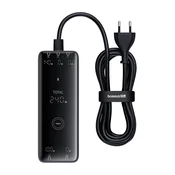 Brezžična 240W polnilna postaja Baseus Charging Station GaN 3x USB-C, USB, DC - black