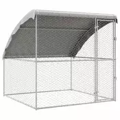 VIDAXL pasja lopa s shranjevanjem (2x2x2m, jeklo), srebrna
