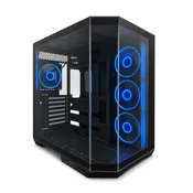 RYZE Mythic MT500 4F Black 1x ARGB fan, 3x ARGB Reverse ATX, Dual chamber case