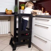 springos SPRINGOS Otroški kuhinjski pomočnik 90x39x52 cm Montessori učni stolp za otroke Montessori Towers učni stolček Otroški stolček Pomožna lestev, (21635366)