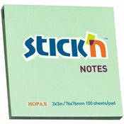Samoljepivi listici Stickn - 76 x 76 mm, zeleni pastel, 100 listova