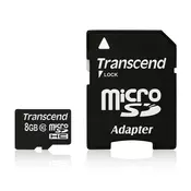 MICRO SD 8GB TRANSCEND + SD adapter TS8GUSDHC10