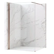 Stena za prhanje Rea Flexi Transparent/Brush Copper 130