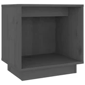 Vidaxl Nočna omarica siva 40x30x40 cm trdna borovina