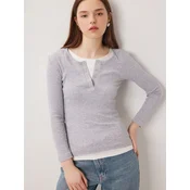 Happiness Istanbul Bluza Blusen bazaltno siva