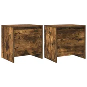 Vidaxl Nočna omarica 2 kosa dimljeni hrast 45x34x44,5 cm iverna plošča