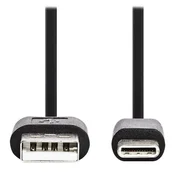 NEDIS kabel USB 2.0/ vtič USB-C - vtič USB-A/ 15W/ črn/ škatla/ 3 m