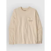 Patagonia Mw 95 Oval Logo Pocket moška majica z dolgimi rokavi undyed natural
