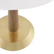 Namizna svetilka Globen Lighting Ligna, višina 39 cm, bela/medenina - Dnevna soba/jedilnica - Dizajn - bela, medenina, svetli hrast - Kovina