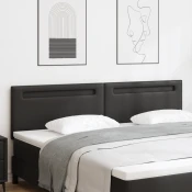vidaXL vidaXL Naslon za glavo SImple dizajn Črna 200 cm umetni usnjeni, (22048665)
