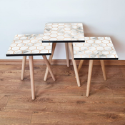 HANAH HOME Set 3 stocica 3Shp1 White