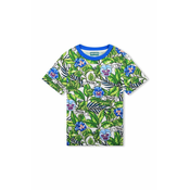 Otroška bombažna kratka majica Kenzo Kids turkizna barva