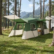 vidaXL 3 oseba 3 osebe Zelena 185T poliester s PU premazom