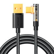 Joyroom Kotni kabel USB-C - USB za hitro polnjenje in prenos podatkov 3A 1,2 m črn