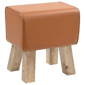 vidaXL klop 40 x 30 x 45 cm Pravo usnje Rjava