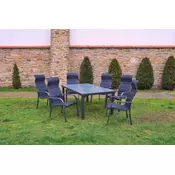 Dimenza VADUZ vrtni jedilni set 6 oseb, aluminij in kaljeno steklo, črn