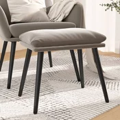 Vidaxl Stolček za noge svetlo siv 45x29,5x39 cm žamet