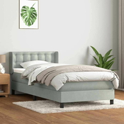 vidaXL vidaXL Box spring postelja z vzmetnico svetlo siva 80x220 cm žamet, (21792258)