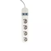 Gembird Gambird TSL-PS-S4U-01-W pametni produžni kabel s USB punjacem, 4 uticnice, bijeli