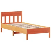 Vidaxl Posteljni okvir brez vzmetnice voščeno rjav 100x200 cm borovina