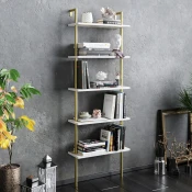 Hanah Home Polica 60?x174x22cm Belo-Zlatna