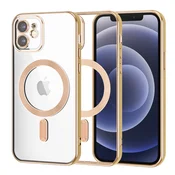 Ovitek Techsuit Luxury Crystal MagSafe za iPhone 12 - gold