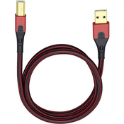 Oehlbach USB 2.0 priključni kabel [1x USB 2.0 vtič A - 1x USB 2.0 vtič B] 5 m rdeči/črni, pozlačeni kontakti Oehlbach USB Evolution B