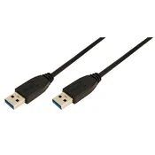 LogiLink USB 3.0 prikljucni kabel [1x USB 3.0 utikac A - 1x USB 3.0 utikac A] 2 m crni LogiLink