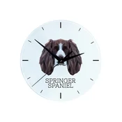 Angleški springer španjel - geometrijska stenska ura s fotografijo in napisom