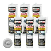 IsolBau Sanitarni silikon svetlo siv Sanitär Silikon 6 x 300ml