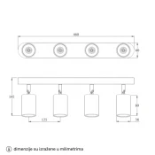 TALIA 84 SPOT LAMPA 4*GU10 CRNA