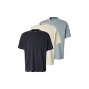 Abercrombie & Fitch Majica  mornarska / golobje modra / greige