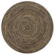 Rucno radeni tepih od jute crne i prirodne boje 120 cm