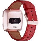 shumee PAŠEK ZA URO Fitbit Versa/Versa 2/LITE/SE RED PRAVO USNJE