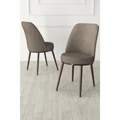Hanah Home set trpezarijskih stolica Jaxe 8 kom, kapucino tkanina Babyface, braon metalne noge