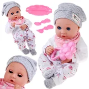 BOBAS lutka 32 cm s pomičnim očima + pribor za hranjenje ZA5833