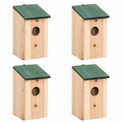Kucice za ptice 4 kom drvene 12 x 12 x 22 cm