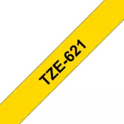Brother TZE-621 etiketirni trakovi črni na rumeni