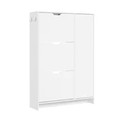 SoBuy Omarica za čevlje s 3 predali in vrati Bela 84x24x121cm FSR220-W, (5000243425)