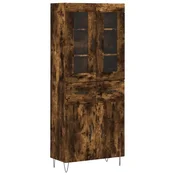 Vidaxl Visoka komoda dimljen hrast 69,5x34x180 cm inženirski les