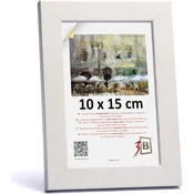 Nikcorp Leseni okvir za sliko 3-B 10x15 cm bel z akrilnim steklom, MDF, širina letve 20 mm višina 16 mm, pokončna ali vodoravna postavitev, za fotografije in dokumente